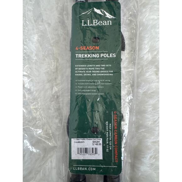 NWT L.L. Bean Women's Hikelite 4 Season Carbon Compact Hiking Poles - Picture 5 of 11